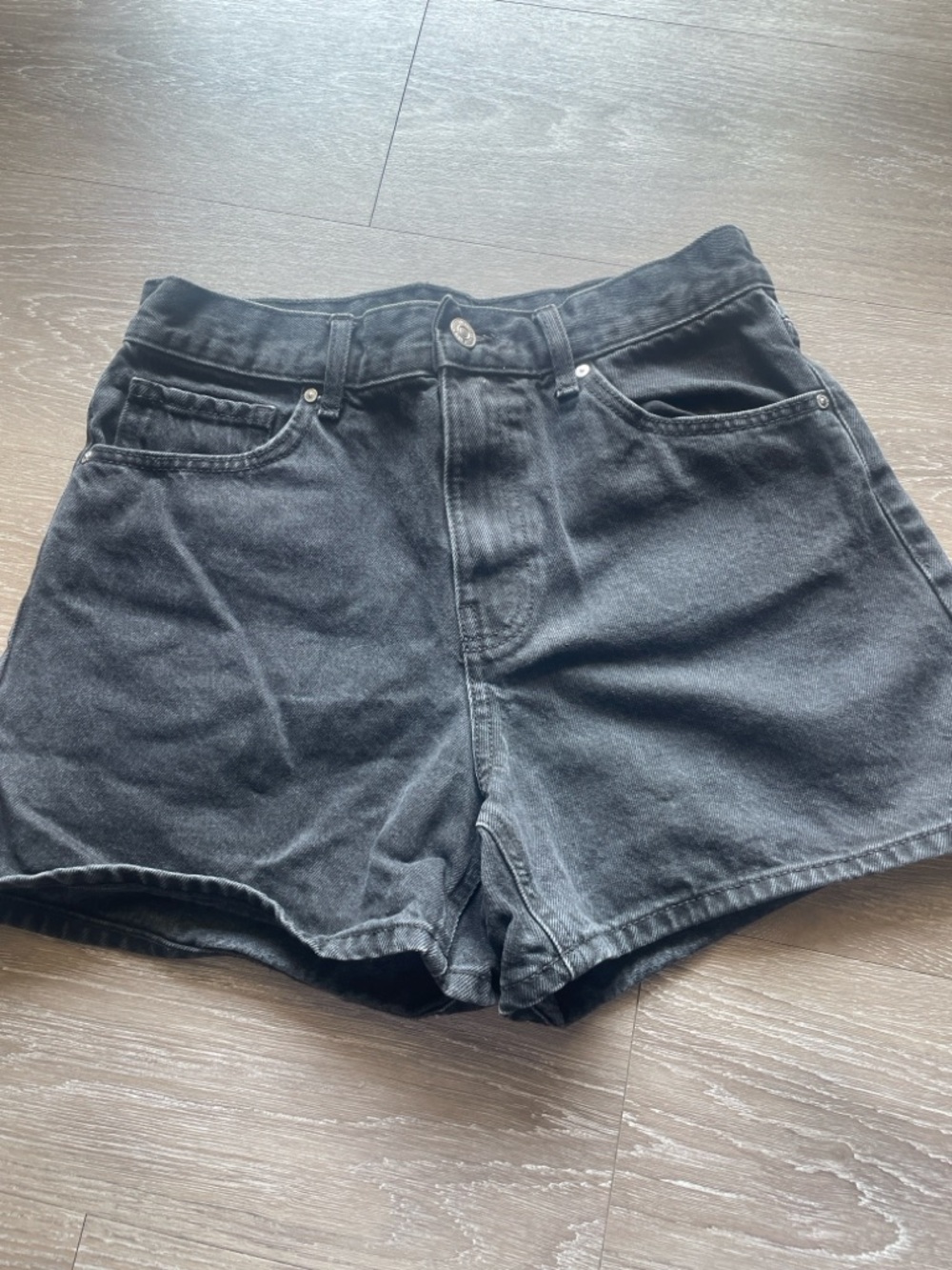 High-Waist Black Denim Women's Shorts